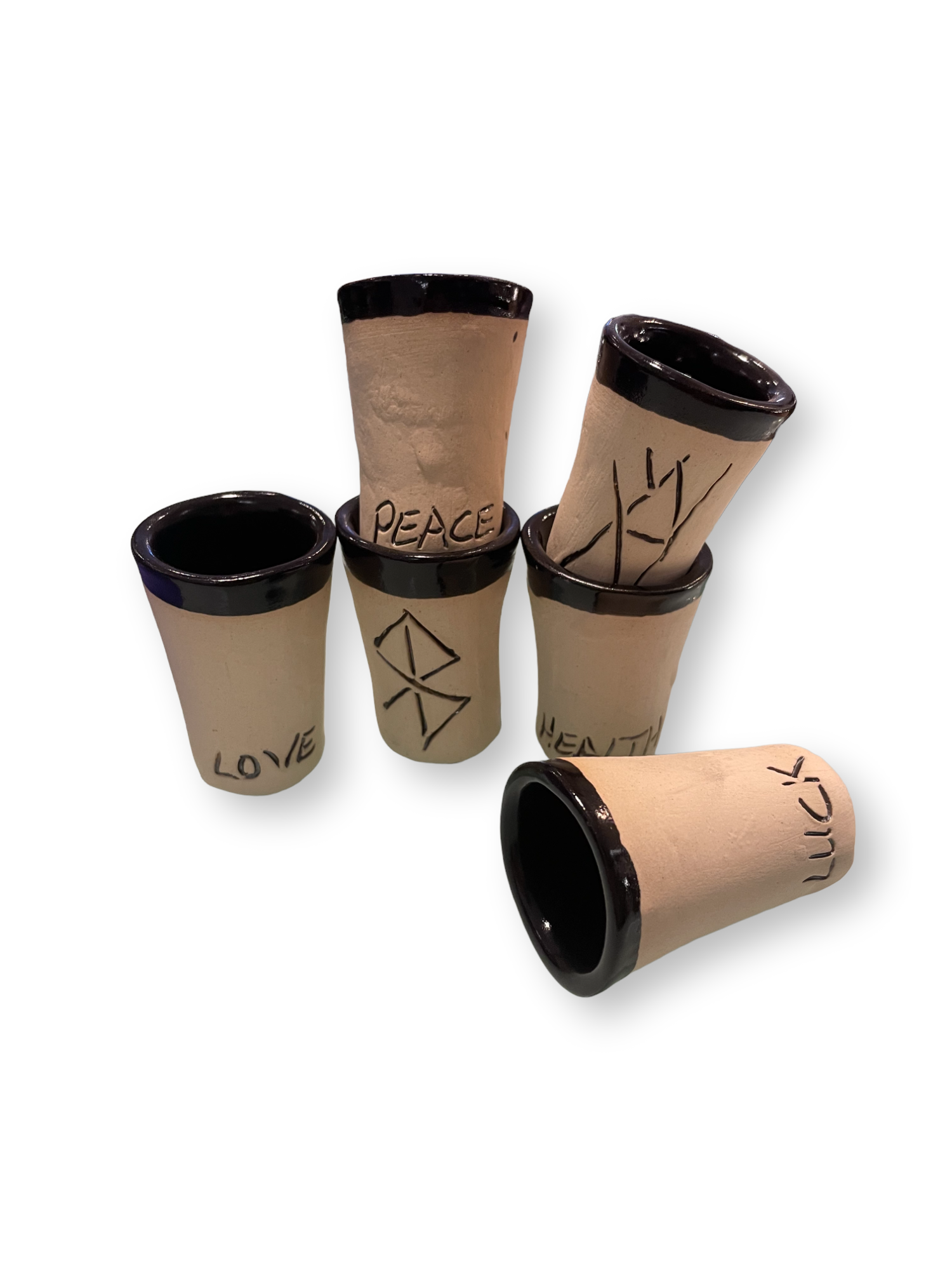 Ceramic Glass with Rune Charms by Þoa Ceramic Glass with Rune Charms by Þoa